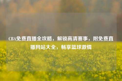 CBA免费直播全攻略,解锁高清赛事,附免费直播网站大全,畅享篮球激情