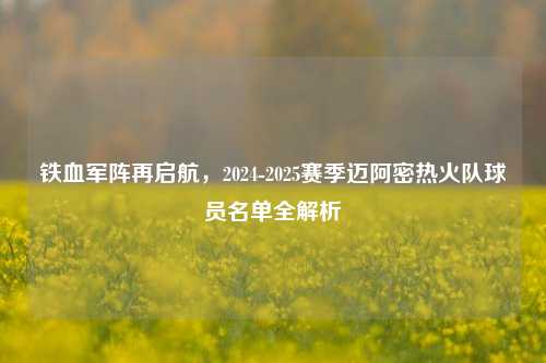 铁血军阵再启航,2024-2025赛季迈阿密热火队球员名单全解析