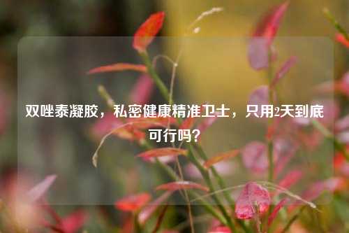 双唑泰凝胶,私密健康精准卫士,只用2天到底可行吗?