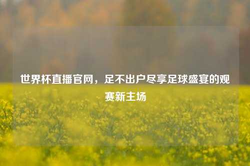 世界杯直播官网,足不出户尽享足球盛宴的观赛新主场