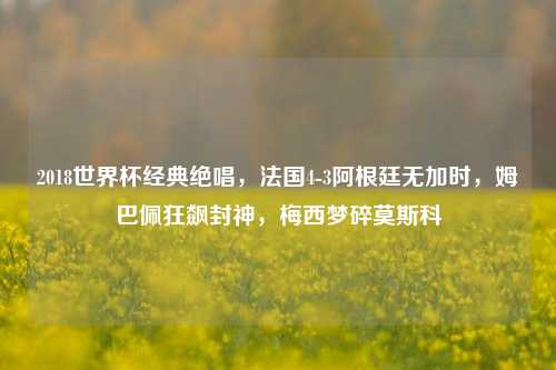 2018世界杯经典绝唱,法国4-3阿根廷无加时,姆巴佩狂飙封神,梅西梦碎莫斯科
