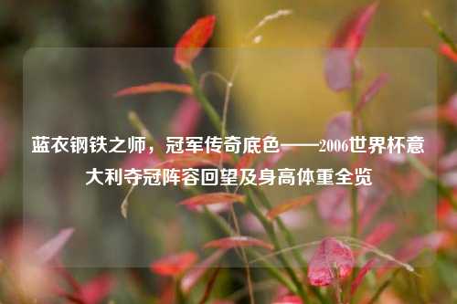 蓝衣钢铁之师,冠军传奇底色——2006世界杯意大利夺冠阵容回望及身高体重全览