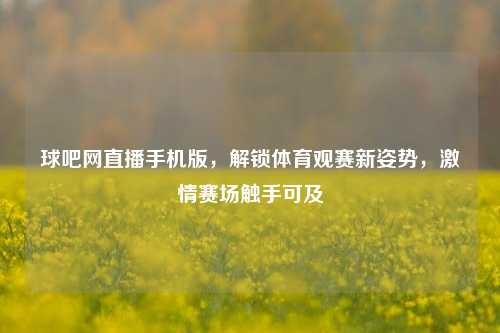 球吧网直播手机版,解锁体育观赛新姿势,激情赛场触手可及