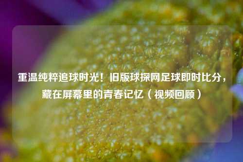 重温纯粹追球时光!旧版球探网足球即时比分,藏在屏幕里的青春记忆(视频回顾)