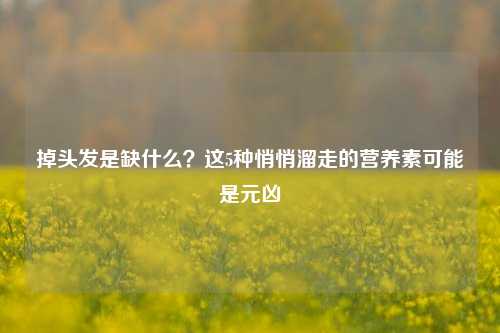 掉头发是缺什么？这5种悄悄溜走的营养素可能是元凶