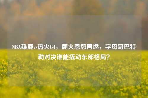 NBA雄鹿vs热火G4，鹿火恩怨再燃，字母哥巴特勒对决谁能撬动东部格局？