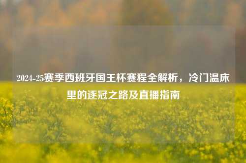 2024-25赛季西班牙国王杯赛程全解析,冷门温床里的逐冠之路及直播指南