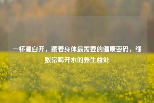 一杯温白开，藏着身体最需要的健康密码，细数常喝开水的养生益处
