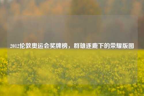 2012伦敦奥运会奖牌榜,群雄逐鹿下的荣耀版图