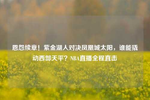 恩怨续章!紫金湖人对决凤凰城太阳,谁能撬动西部天平?NBA直播全程直击