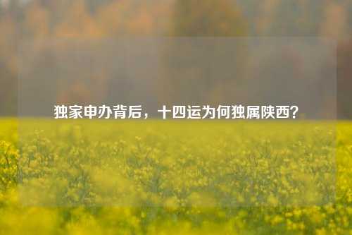 独家申办背后，十四运为何独属陕西？
