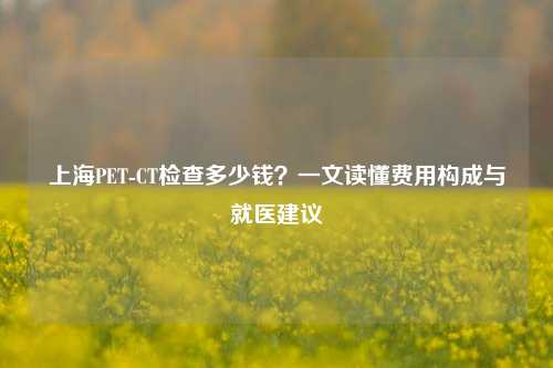 上海PET-CT检查多少钱？一文读懂费用构成与就医建议
