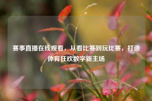 赛事直播在线观看，从看比赛到玩比赛，打造体育狂欢数字新主场