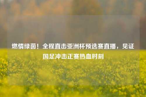 燃情绿茵!全程直击亚洲杯预选赛直播,见证国足冲击正赛热血时刻
