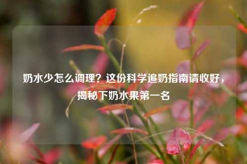 奶水少怎么调理？这份科学追奶指南请收好，揭秘下奶水果第一名