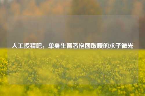 人工授精吧，单身生育者抱团取暖的求子微光