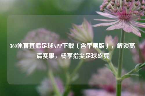 360体育直播足球APP下载(含苹果版),解锁高清赛事,畅享指尖足球盛宴