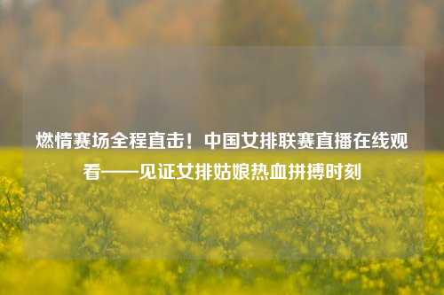 燃情赛场全程直击!中国女排联赛直播在线观看——见证女排姑娘热血拼搏时刻