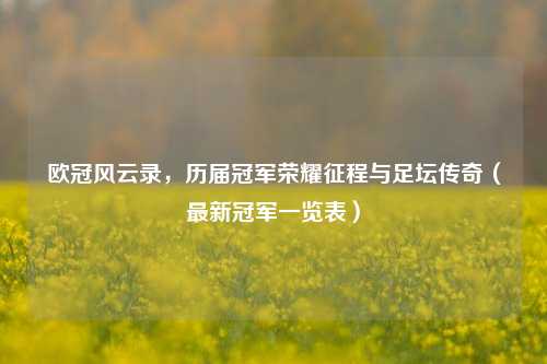 欧冠风云录，历届冠军荣耀征程与足坛传奇（最新冠军一览表）