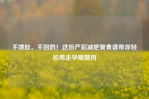 不饿肚、不回奶！这份产后减肥餐食谱帮你轻松甩走孕期赘肉