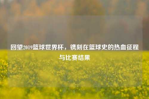 回望2019篮球世界杯，镌刻在篮球史的热血征程与比赛结果