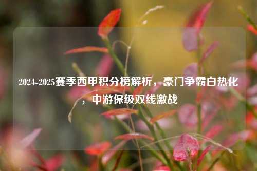 2024-2025赛季西甲积分榜解析，豪门争霸白热化，中游保级双线激战