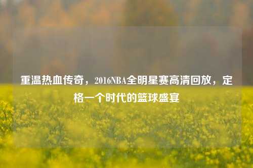 重温热血传奇,2016NBA全明星赛高清回放,定格一个时代的篮球盛宴