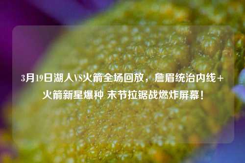 3月19日湖人VS火箭全场回放，詹眉统治内线+火箭新星爆种 末节拉锯战燃炸屏幕！