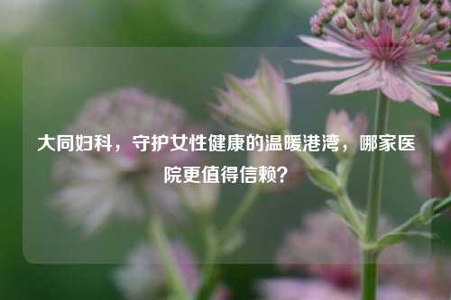 大同妇科，守护女性健康的温暖港湾，哪家医院更值得信赖？