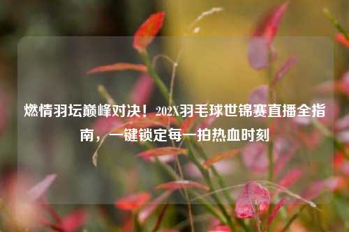 燃情羽坛巅峰对决!202X羽毛球世锦赛直播全指南,一键锁定每一拍热血时刻