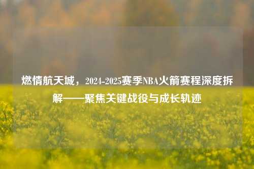 燃情航天城，2024-2025赛季NBA火箭赛程深度拆解——聚焦关键战役与成长轨迹