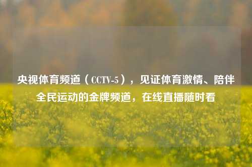 央视体育频道(CCTV-5),见证体育激情、陪伴全民运动的金牌频道,在线直播随时看