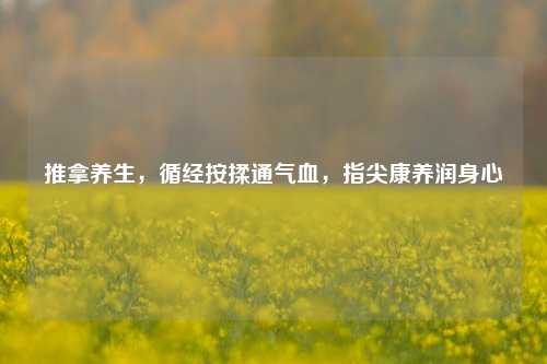 推拿养生，循经按揉通气血，指尖康养润身心