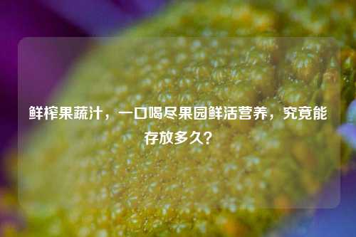 鲜榨果蔬汁，一口喝尽果园鲜活营养，究竟能存放多久？