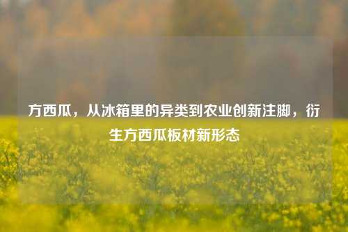 方西瓜，从冰箱里的异类到农业创新注脚，衍生方西瓜板材新形态