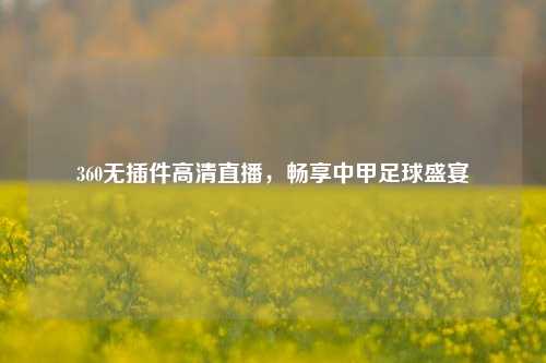 360无插件高清直播，畅享中甲足球盛宴