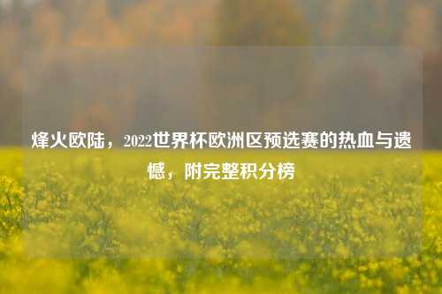 烽火欧陆，2022世界杯欧洲区预选赛的热血与遗憾，附完整积分榜