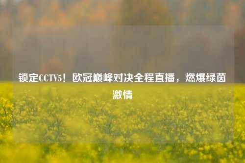 锁定CCTV5!欧冠巅峰对决全程直播,燃爆绿茵激情
