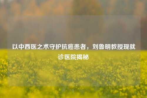 以中西医之术守护抗癌患者，刘鲁明教授现就诊医院揭秘