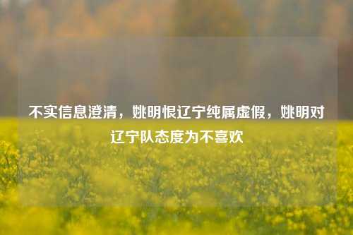不实信息澄清，姚明恨辽宁纯属虚假，姚明对辽宁队态度为不喜欢