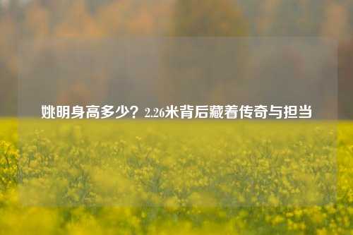 姚明身高多少？2.26米背后藏着传奇与担当