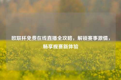 欧联杯免费在线直播全攻略,解锁赛事激情,畅享观赛新体验