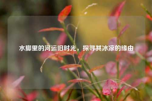水脚里的河运旧时光，探寻其冰凉的缘由