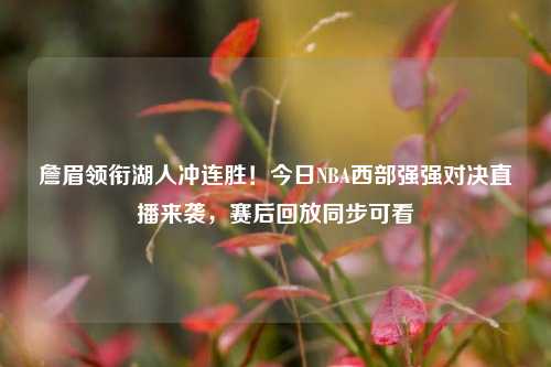 詹眉领衔湖人冲连胜!今日NBA西部强强对决直播来袭,赛后回放同步可看