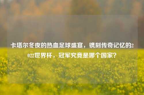 卡塔尔冬夜的热血足球盛宴，镌刻传奇记忆的2022世界杯，冠军究竟是哪个国家？