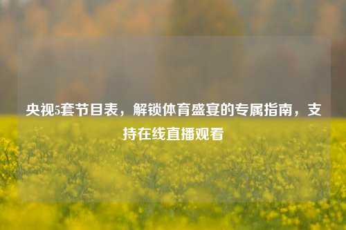央视5套节目表，解锁体育盛宴的专属指南，支持在线直播观看