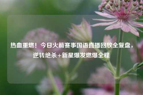 热血重燃！今日火箭赛事国语直播回放全复盘，逆转绝杀+新星爆发燃爆全程