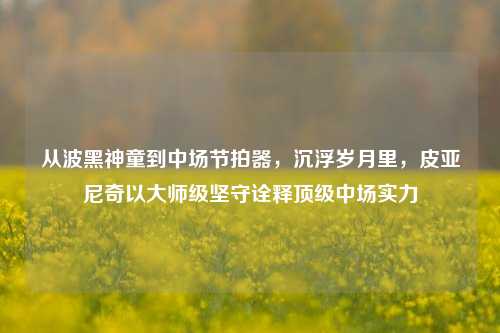 从波黑神童到中场节拍器，沉浮岁月里，皮亚尼奇以大师级坚守诠释顶级中场实力