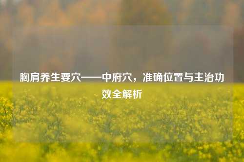 胸肩养生要穴——中府穴，准确位置与主治功效全解析