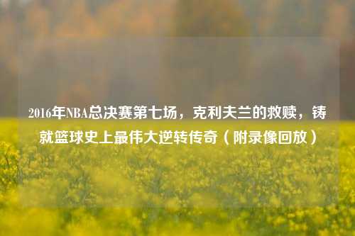 2016年NBA总决赛第七场，克利夫兰的救赎，铸就篮球史上最伟大逆转传奇（附录像回放）